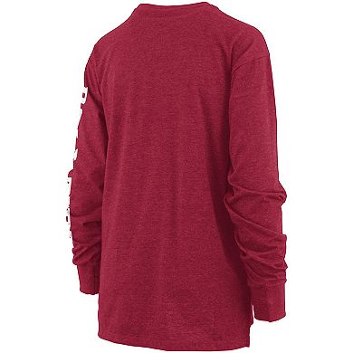 Women's Pressbox Crimson Alabama Crimson Tide Two-Hit Canyon Long Sleeve T-Shirt