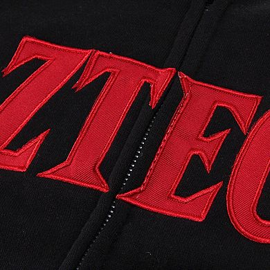 Women's Stadium Athletic Black San Diego State Aztecs Arched Name Full-Zip Hoodie