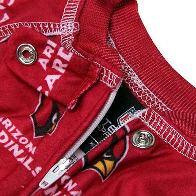 Arizona Cardinals Newborn Full Zip Raglan Coverall - Cardinal