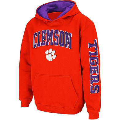 Youth Colosseum Orange Clemson Tigers 2-Hit Team Pullover Hoodie