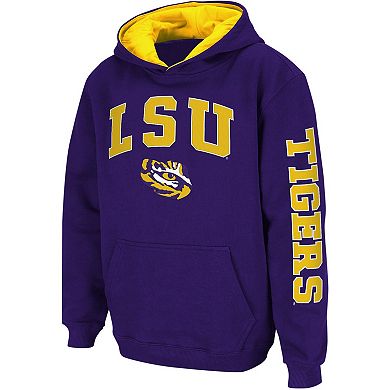 Youth Colosseum Purple LSU Tigers 2-Hit Team Pullover Hoodie