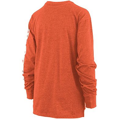 Women's Pressbox Orange Clemson Tigers Plus Size Two-Hit Canyon Long Sleeve T-Shirt