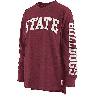 Women's Pressbox Maroon Mississippi State Bulldogs Two-Hit Canyon Long Sleeve T-Shirt