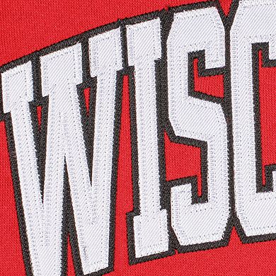 Women's Stadium Athletic Cardinal Wisconsin Badgers Arched Name Full-Zip Hoodie