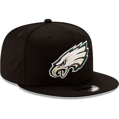 Men's New Era Black Philadelphia Eagles Basic 9FIFTY Adjustable Snapback Hat