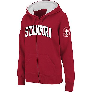 Women's Stadium Athletic Cardinal Stanford Cardinal Arched Name Full-Zip Hoodie