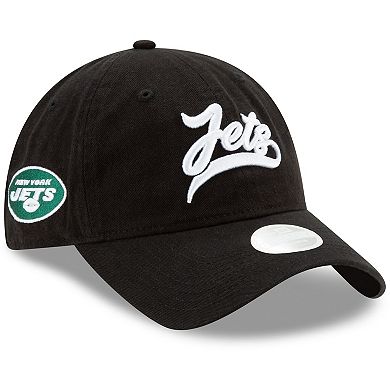 Women's New Era Black New York Jets Tail Sweep 9TWENTY Adjustable Hat