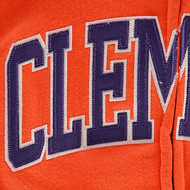 Women's Stadium Athletic Orange Clemson Tigers Arched Name Full-Zip Hoodie
