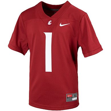 Youth Nike #1 Crimson Washington State Cougars Untouchable Football Jersey