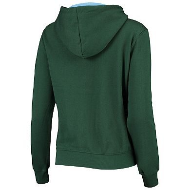 Women's Green Tulane Green Wave Arched Name Full-Zip Hoodie