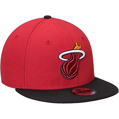 Men's New Era Red/Black Miami Heat 2-Tone 9FIFTY Adjustable Snapback Hat
