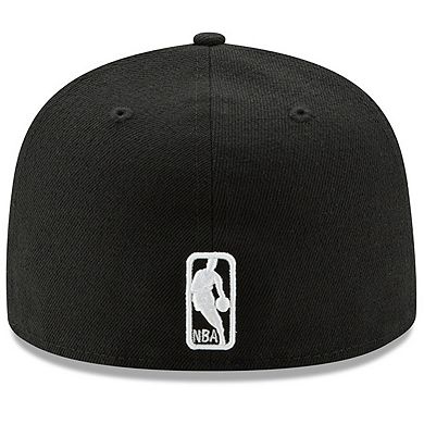Men's New Era Black Boston Celtics Black & White Logo 59FIFTY Fitted Hat