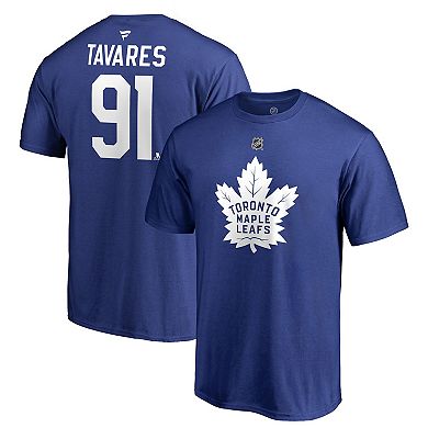Men's Fanatics Branded John Tavares Royal Toronto Maple Leafs Authentic Stack Name & Number T-Shirt