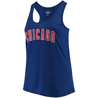 Women's Soft as a Grape Royal Chicago Cubs Plus Size Swing for the Fences Racerback Tank Top