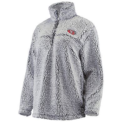 Women's G-III 4Her by Carl Banks Gray San Francisco 49ers Sherpa Quarter-Zip Pullover Jacket