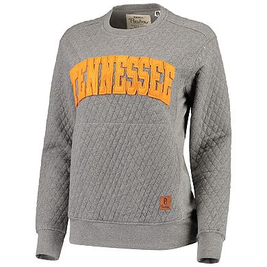 Women's Pressbox Heather Charcoal Tennessee Volunteers Moose Quilted Pullover Sweatshirt