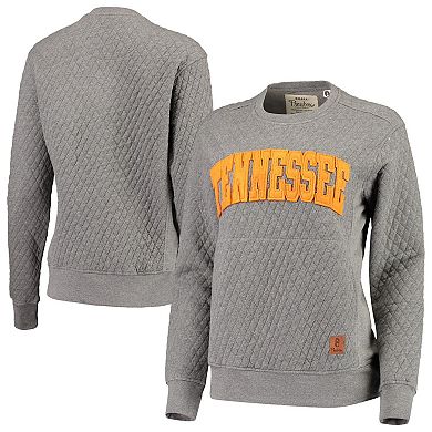 Women's Pressbox Heather Charcoal Tennessee Volunteers Moose Quilted Pullover Sweatshirt