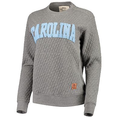 Women's Pressbox Heather Charcoal North Carolina Tar Heels Moose Quilted Pullover Sweatshirt