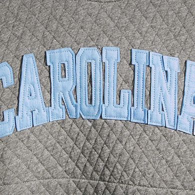 Women's Pressbox Heather Charcoal North Carolina Tar Heels Moose Quilted Pullover Sweatshirt