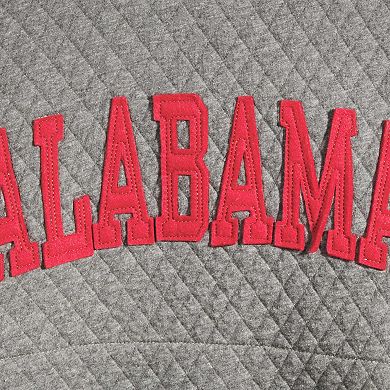 Women's Pressbox Heather Charcoal Alabama Crimson Tide Moose Quilted Pullover Sweatshirt