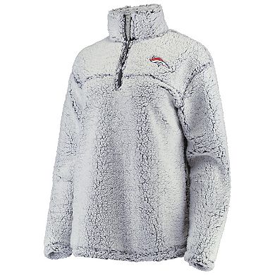 Women's G-III 4Her by Carl Banks Gray Denver Broncos Sherpa Quarter-Zip Pullover Jacket