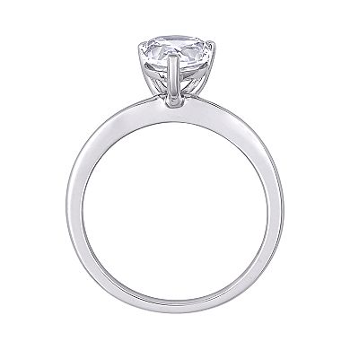 Stella Grace 10k White Gold Pear-Cut Lab-Created White Sapphire Solitaire Ring