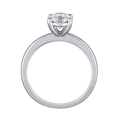 Stella Grace 10k White Gold Oval Cut Lab-Created White Sapphire Solitaire Ring