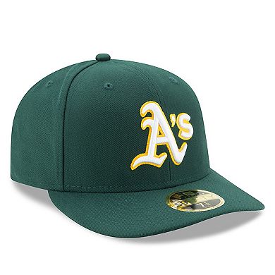 Men's New Era Green Oakland Athletics Road Authentic Collection On-Field Low Profile 59FIFTY Fitted Hat