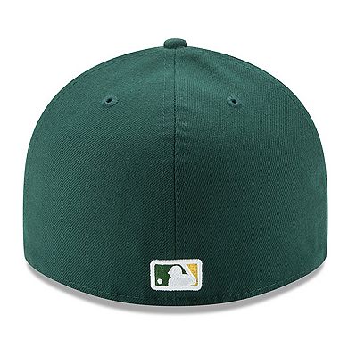 Men's New Era Green Oakland Athletics Road Authentic Collection On-Field Low Profile 59FIFTY Fitted Hat