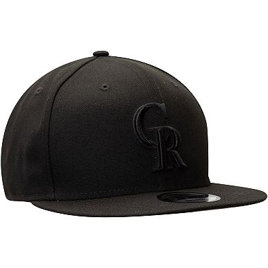 Colorado Rockies New Era Black on Black 9FIFTY Team Snapback Adjustable Hat - Black