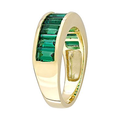 Stella Grace 18k Gold Over Silver Lab-Created Emerald Anniversary Band