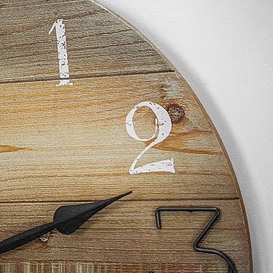 E2 Concepts Oversized Wood Metal Farmhouse Clock