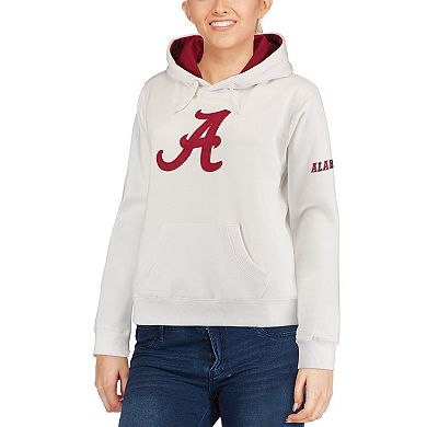 Women's White Alabama Crimson Tide Big Logo Pullover Sweatshirt