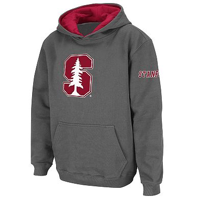 Youth Stadium Athletic Charcoal Stanford Cardinal Big Logo Pullover Hoodie