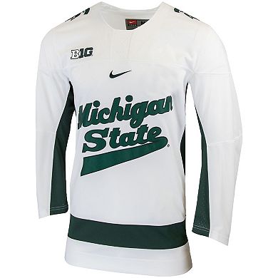 Men's Nike White Michigan State Spartans Replica College Hockey Jersey