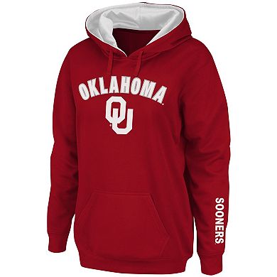 Women's Crimson Oklahoma Sooners Arch & Logo 1 Pullover Hoodie