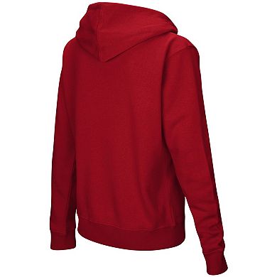 Women's Crimson Oklahoma Sooners Arch & Logo 1 Pullover Hoodie