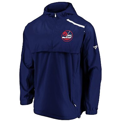 Men's Fanatics Branded Blue Winnipeg Jets Alternate Logo Rinkside Mock Full-Zip Jacket