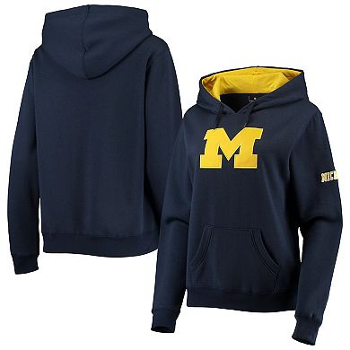 Women's Colosseum Navy Michigan Wolverines Big Logo Team Pullover Hoodie