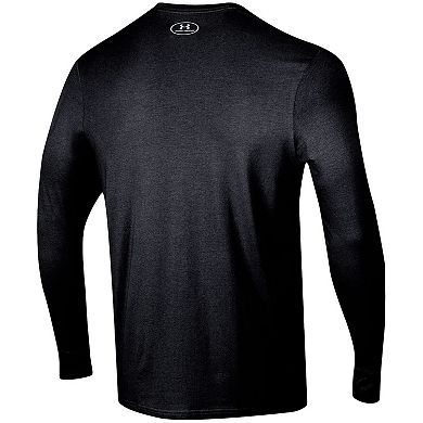 Men's Under Armour Black Maryland Terrapins Lacrosse Drop Performance Long Sleeve T-Shirt