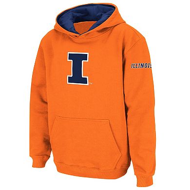 Youth Stadium Athletic Orange Illinois Fighting Illini Big Logo Pullover Hoodie