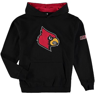 Youth Black Louisville Cardinals Big Logo Pullover Hoodie