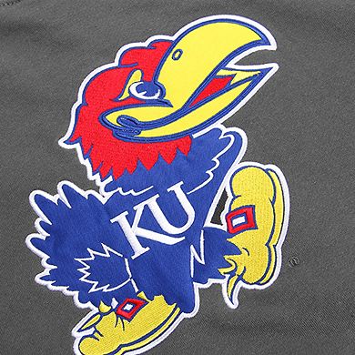 Youth Stadium Athletic Charcoal Kansas Jayhawks Big Logo Pullover Hoodie