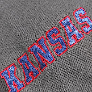 Youth Stadium Athletic Charcoal Kansas Jayhawks Big Logo Pullover Hoodie