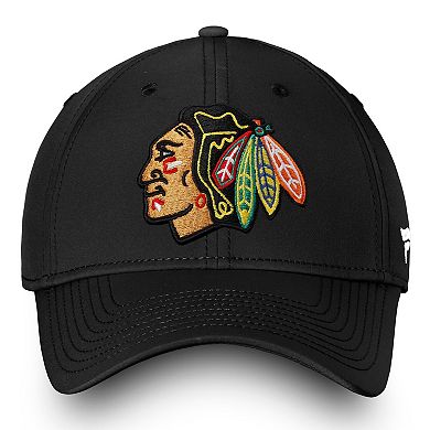 Men's Fanatics Branded Black Chicago Blackhawks Core Elevated Speed Flex Hat