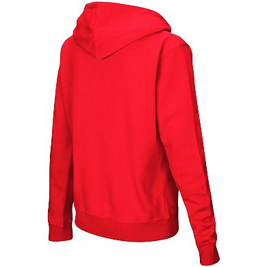 Women's Scarlet Nebraska Huskers Team Big Logo Pullover Hoodie