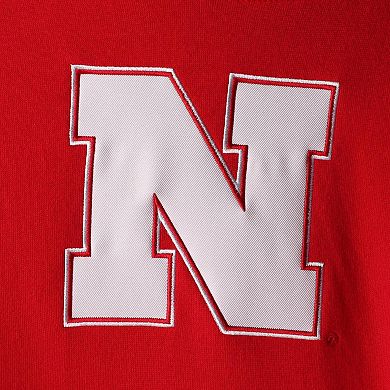 Women's Scarlet Nebraska Huskers Team Big Logo Pullover Hoodie