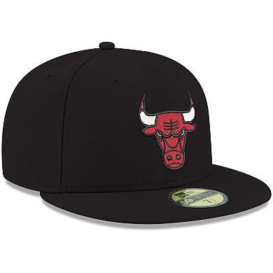 Men's New Era Black Chicago Bulls Official Team Color 59FIFTY Fitted Hat