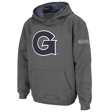 Youth Stadium Athletic Charcoal Georgetown Hoyas Big Logo Pullover Hoodie