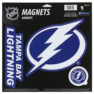 Tampa Bay Lightning WinCraft 11" x 11" 3-Pack Vinyl Magnet Set